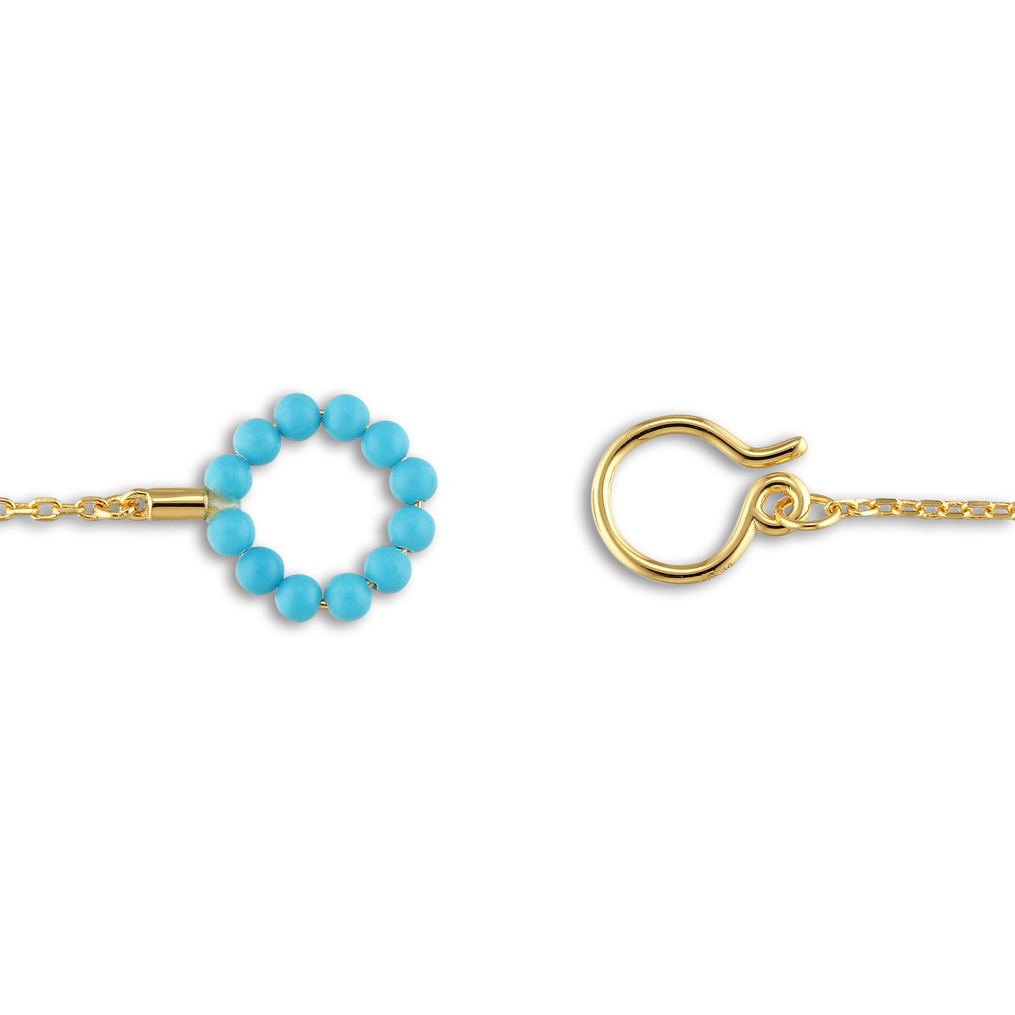 Bermuda Turquoise Lock halskæde - forgyldt